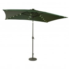 Rectangular Solar Powered LED Lighted Patio Umbrella, 10' x 6.5'   550439055